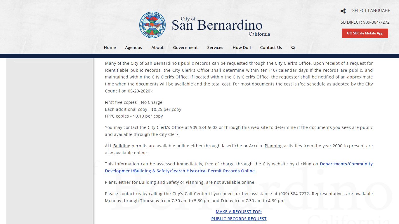 Public Records - City of San Bernardino